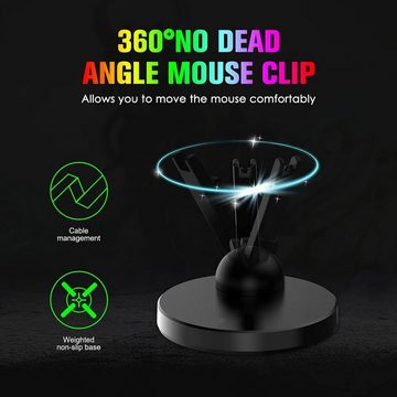 LexonElec 60% Mini 68 Tasten RGB Beleuchtung Wired USB C Gaming Tastatur- und Maus-Set, Rainbow Beleuchtung 6400 DPI Maus + Maus Bungee Cable Management
