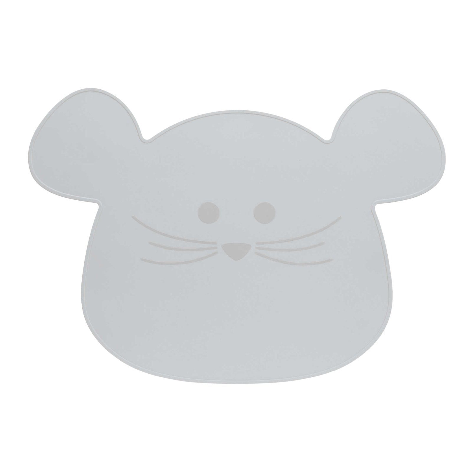 LÄSSIG Kindergeschirr-Set Little Chums Lätzchen Silikon Maus (3-tlg), Geschirrset mit Silikon grau
