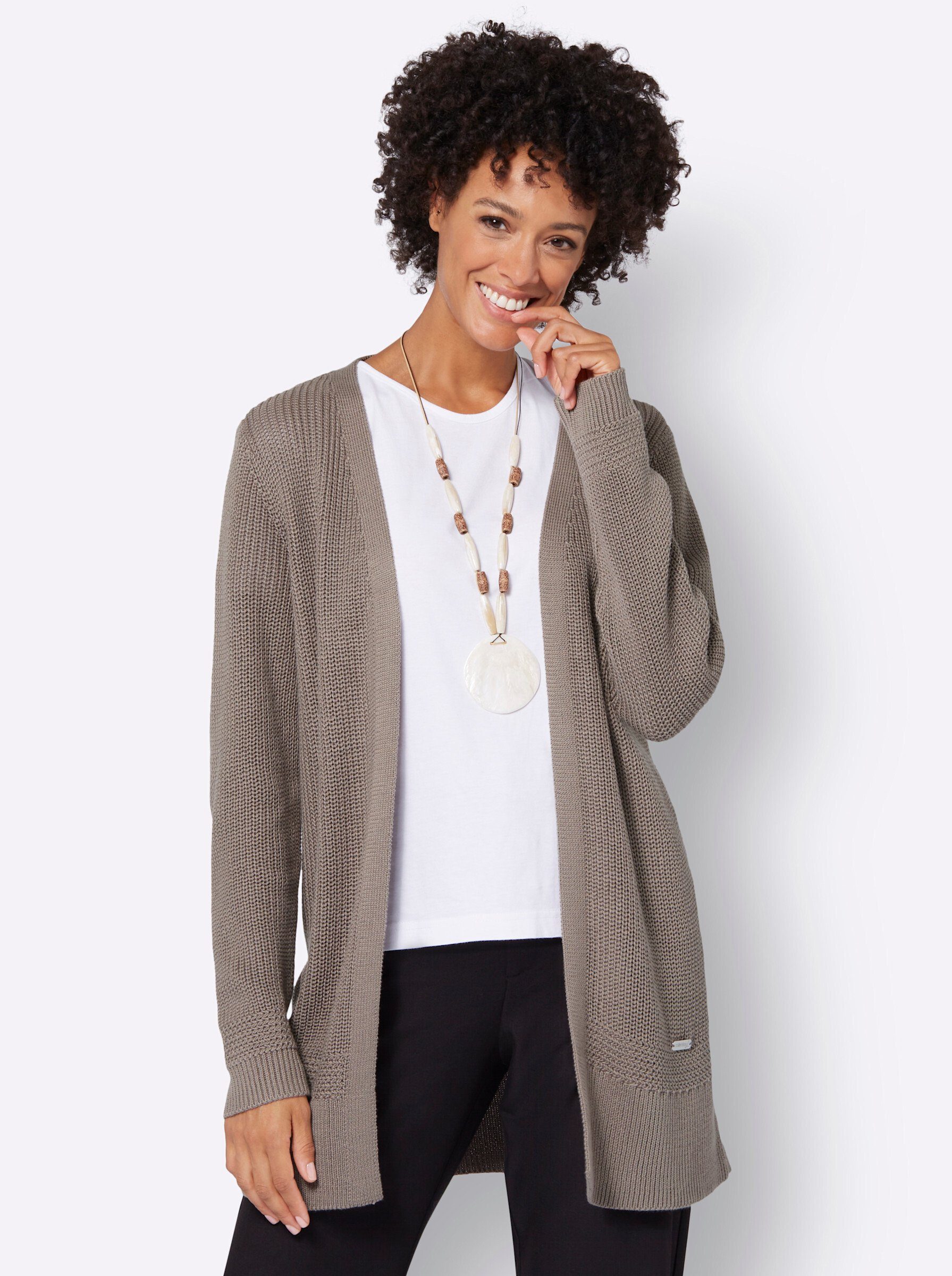 WEIDEN WITT taupe Strickjacke