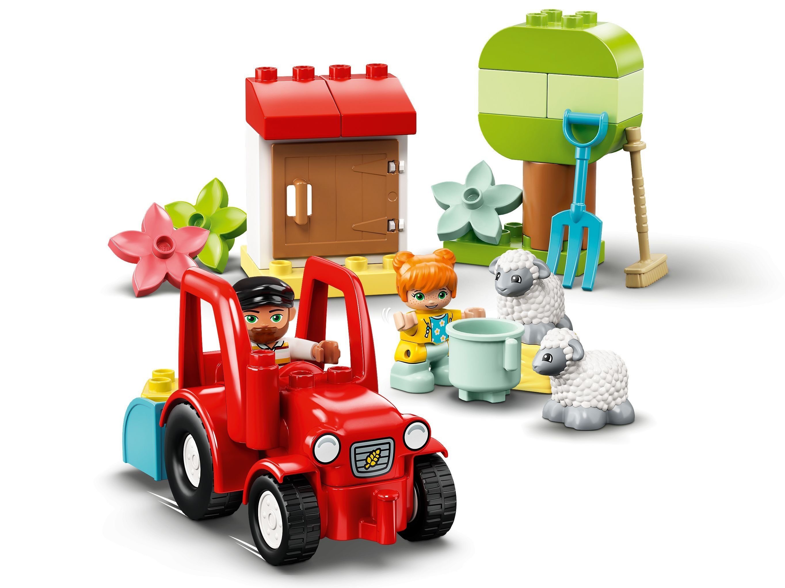 St) und LEGO® (Set, Konstruktionsspielsteine 27 LEGO® DUPLO® Traktor - Tierpflege,