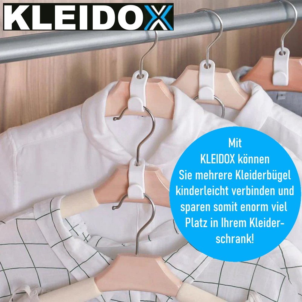 [48 Kleiderhaken KLEIDOX MAVURA Verbinder Set Stück] Verbindungshaken Mehrfach-Kleiderbügel Erweiterung, Haken Kleiderbügel