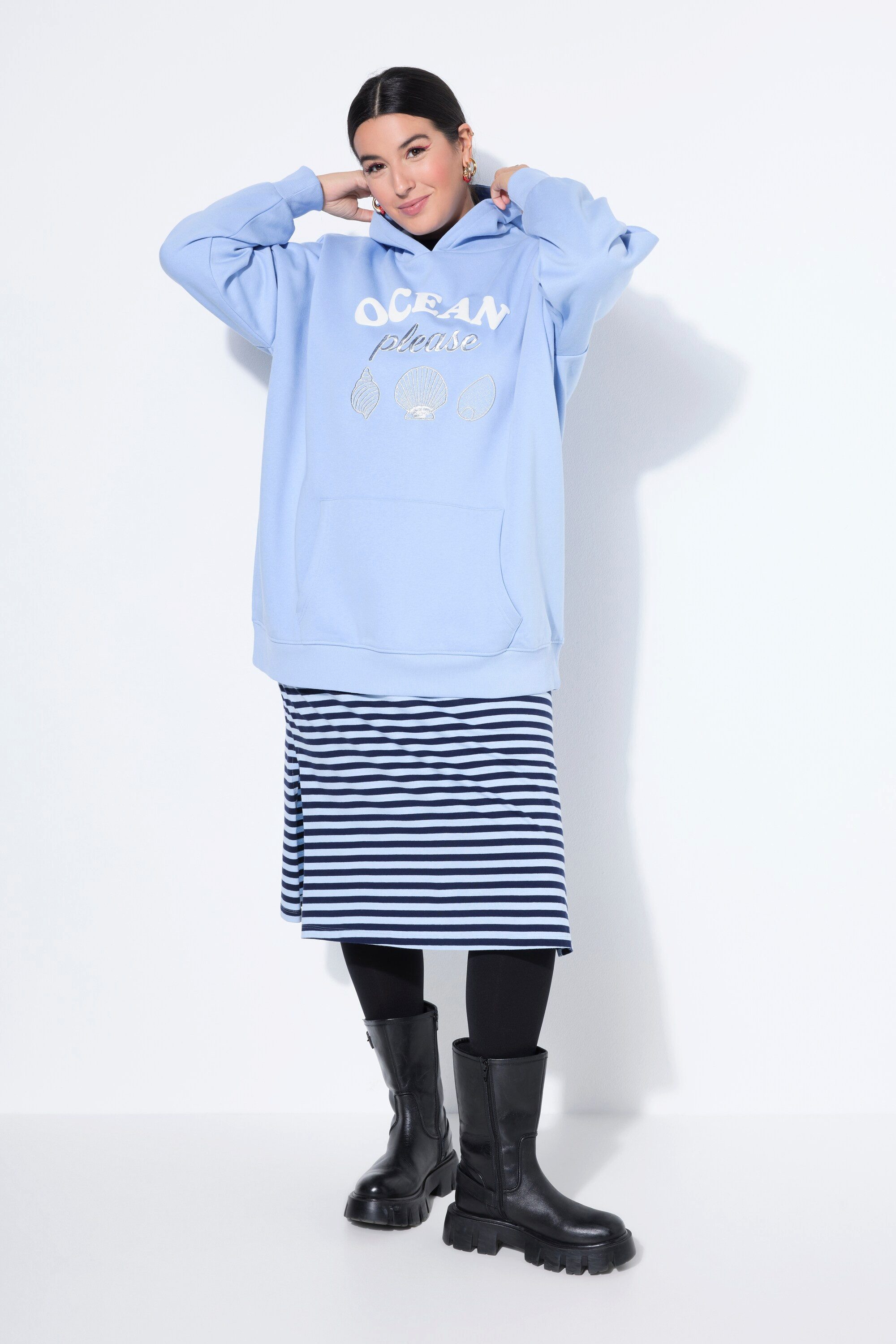 Studio Untold Sweatshirt Hoodie oversized Statement Print Stick Kapuze