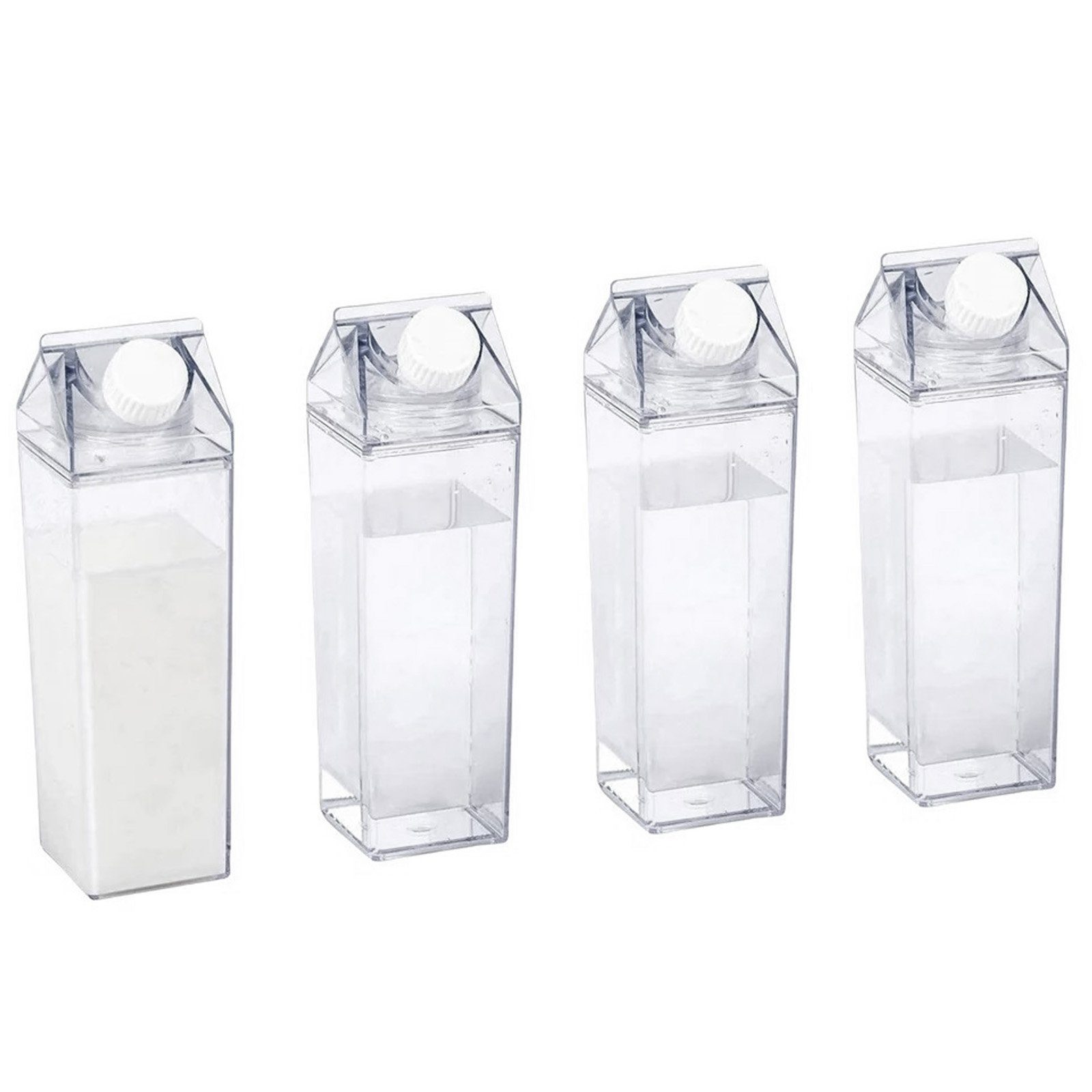 VOSSBACH Trinkflasche Milchflasche Wasserflasche Saftflasche Milch Flasche Plastikflasche, Kunststoff 500 ml Transparent Wiederverwendbar