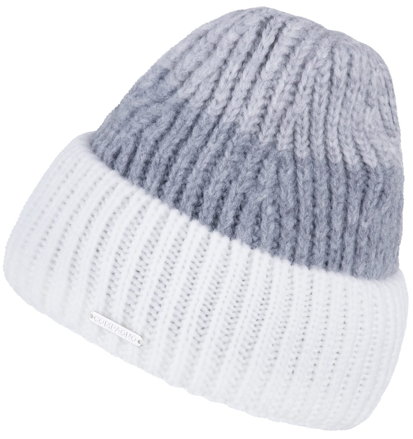 compagno Strickmütze (1-St) Klassische Beanie Wintermütze Strickmütze Damen mit breiter Krempe