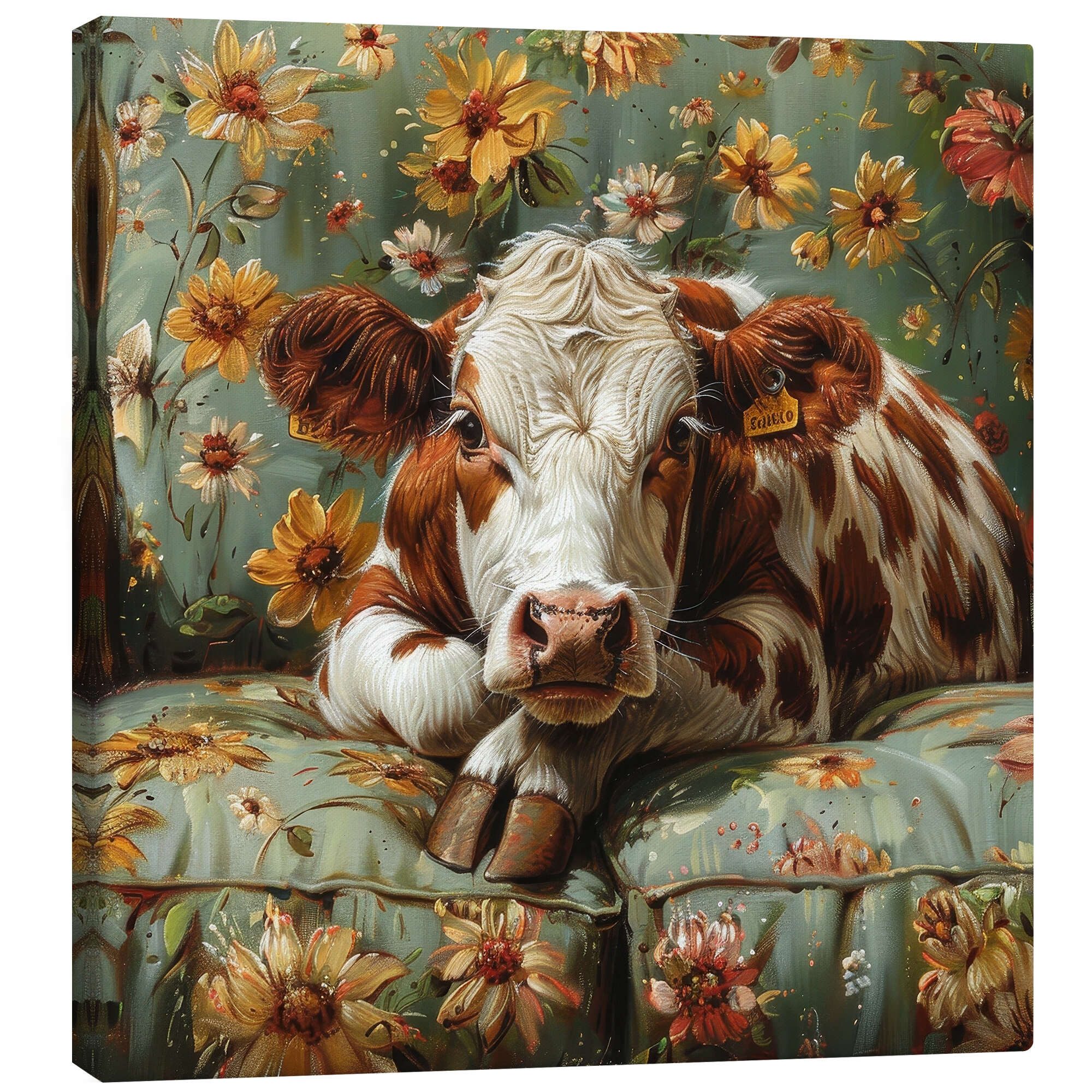 Posterlounge Wandbild Süße Kuh chillt auf dem Sofa, DejaReve, erhältlich al günstig online kaufen