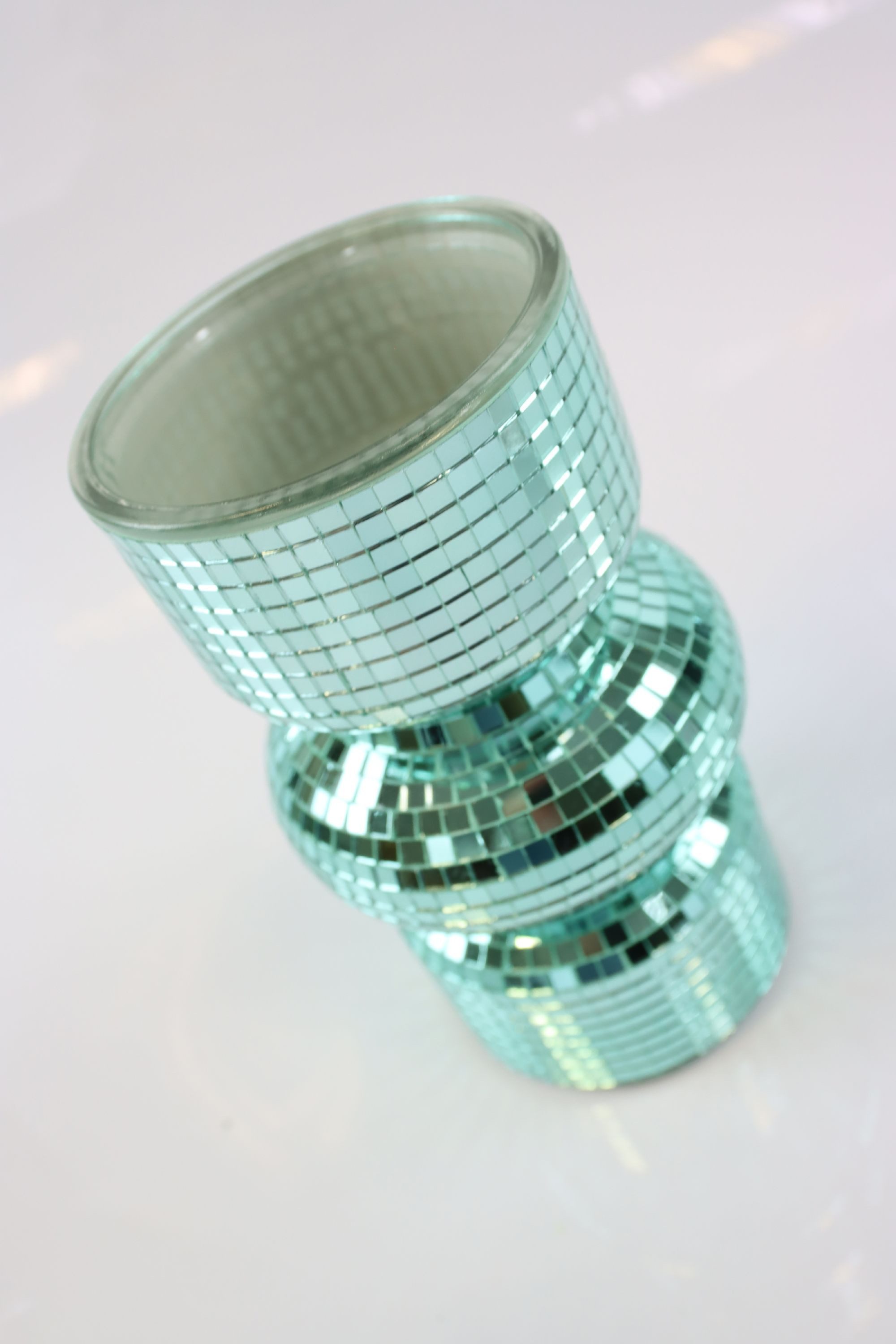 FURNARO Dekovase (2-tlg. Vasenset), Spiegelmosaik mit Lichtreflexen