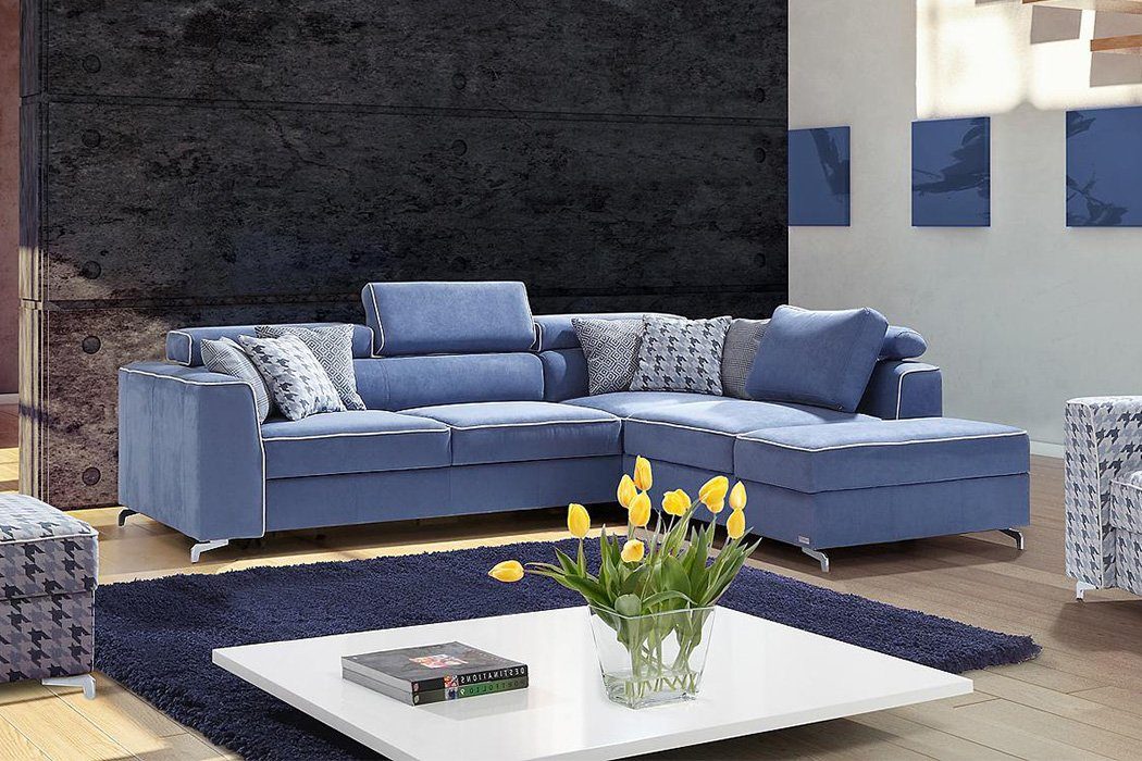 Ecksofa L-Form Ecksofa Couch Design Schlafsofa Sofa Polster Textil JVmoebel