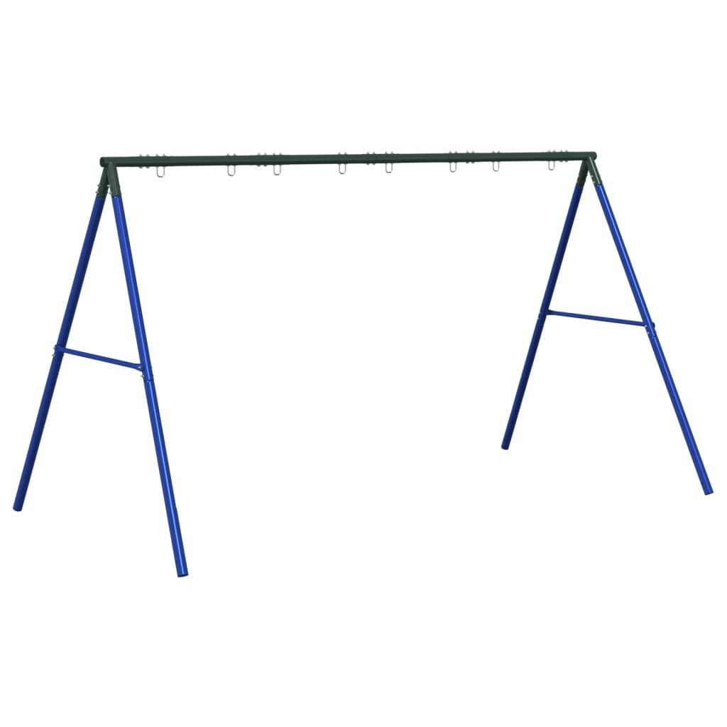 vidaXL Schaukelkombination 341 cm Schaukelgestell mit 8 Haken Blau Stahl