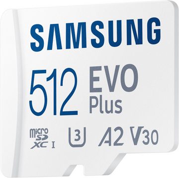 Samsung EVO Plus (2024) 512GB inkl. SD-Adapter Speicherkarte (512 GB, Video Speed Class 30 (V30)/UHS Speed Class 3 (U3), 160 MB/s Lesegeschwindigkeit)