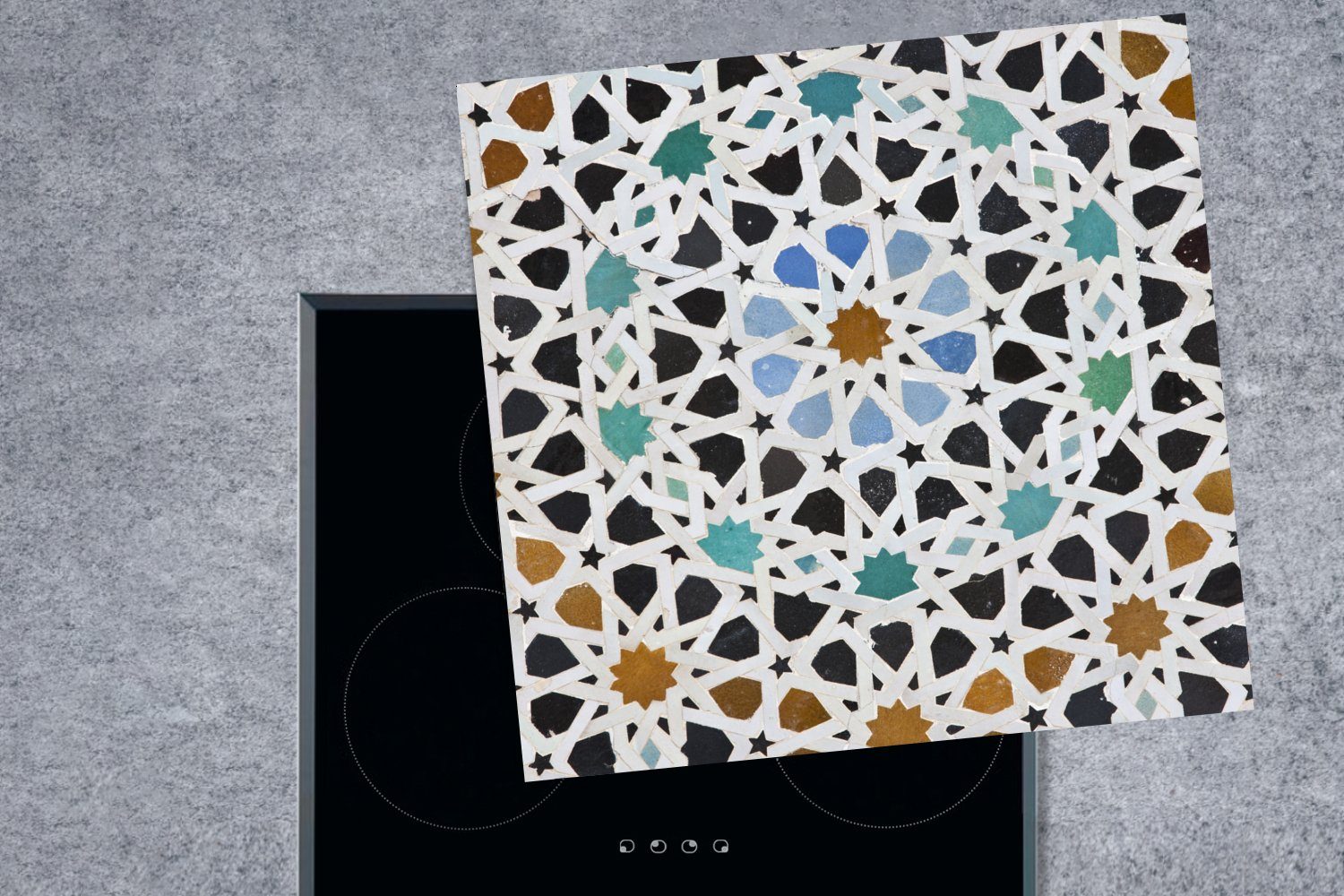 (1 tlg), cm, 78x78 Ein marokkanisches küche Ceranfeldabdeckung, für Arbeitsplatte Vinyl, Herdblende-/Abdeckplatte Mosaikdetail, MuchoWow