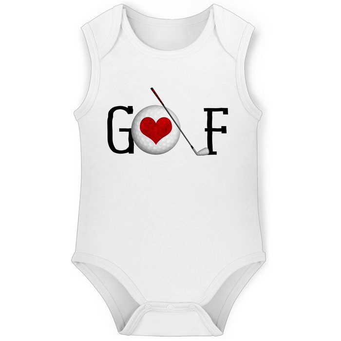 Shirtracer Body Golf Herz Schriftzug - Sport & Bewegung Baby - Baby Body Ärmellos (1-tlg) baby golf - babybody ohne ärmel