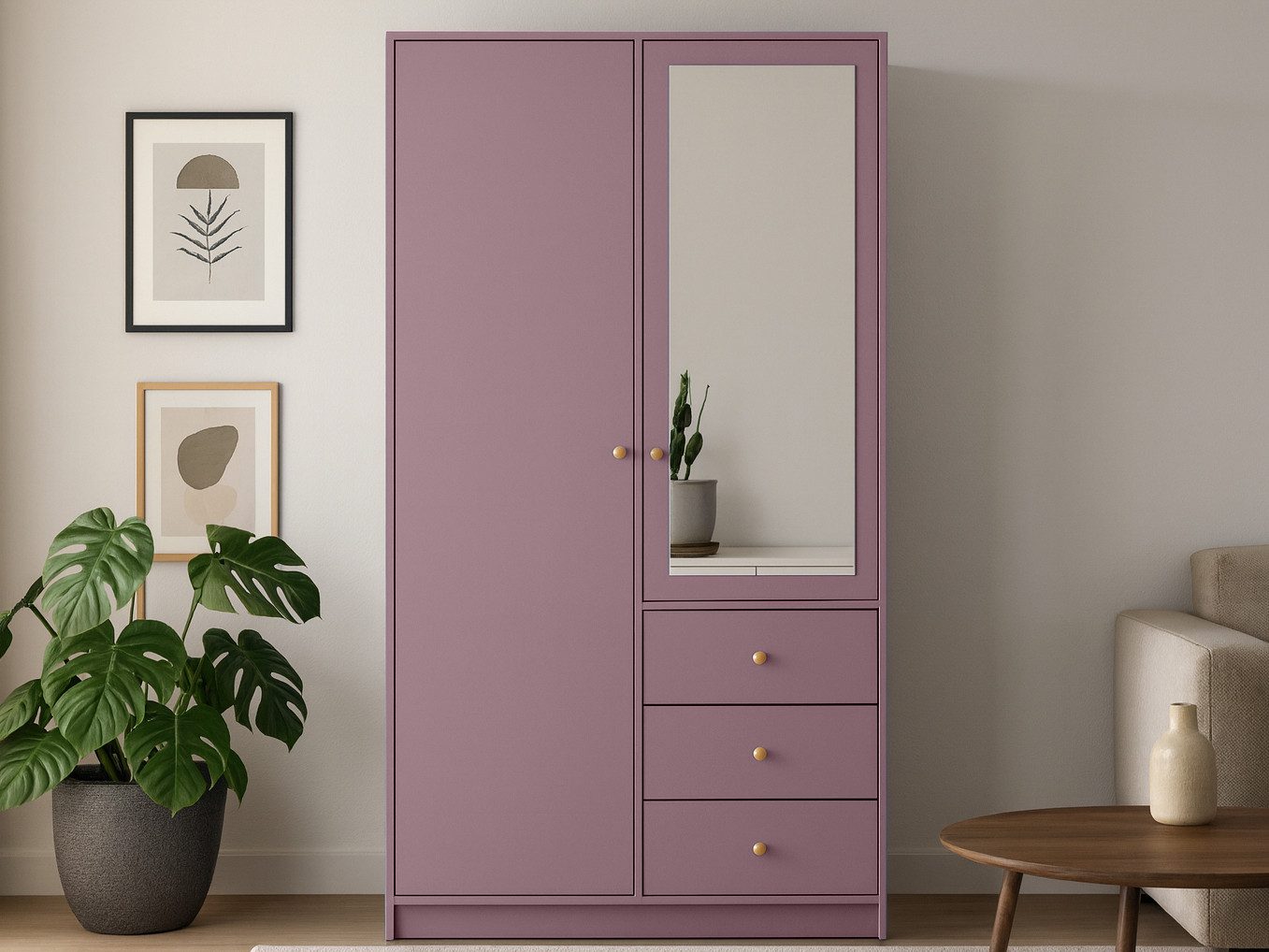 Beautysofa Kleiderschrank SOLEA mit Spiegel und 3 Schubladen (Zur Auswahl: günstig online kaufen