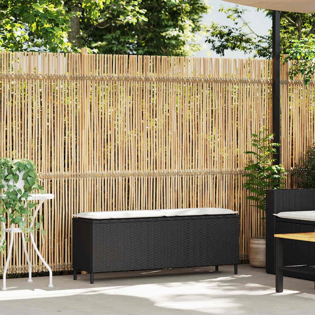 vidaXL Gartenbank Gartenbank mit Kissen Schwarz 110x30x40,5 cm Poly Rattan günstig online kaufen