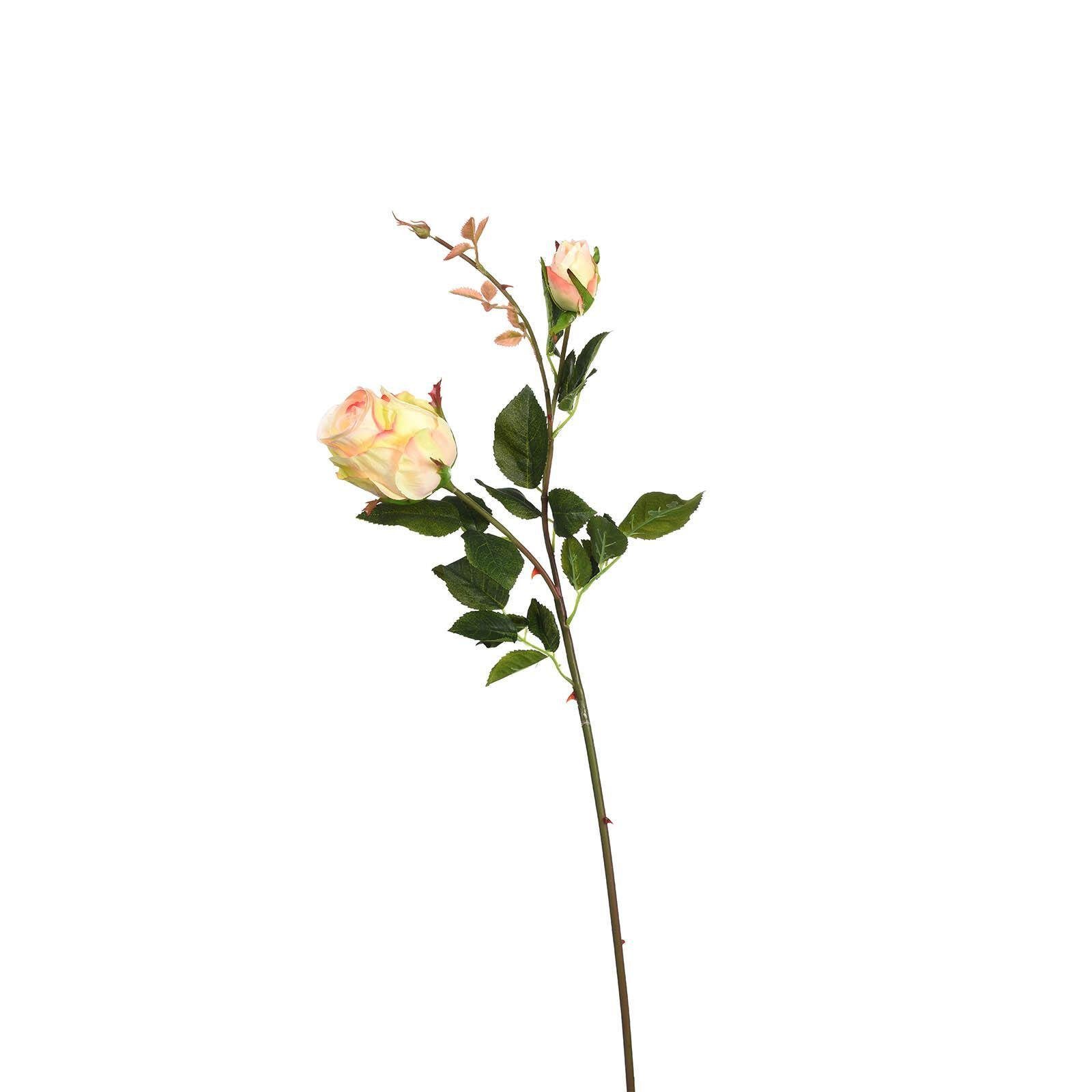 Kunstblume Kunst-Stielblume Rose, Depot, aus Polyester, Polyethylen, Draht, Styropor, L 80 Zentimeter Hellrosa