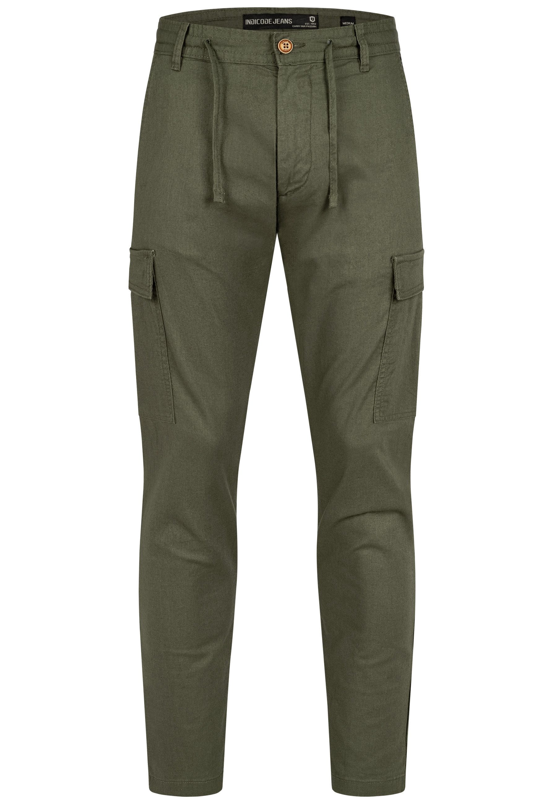 Indicode Leinenhose Herren Leonardo Sommerhose Leinen Herrenhose mit aufges günstig online kaufen