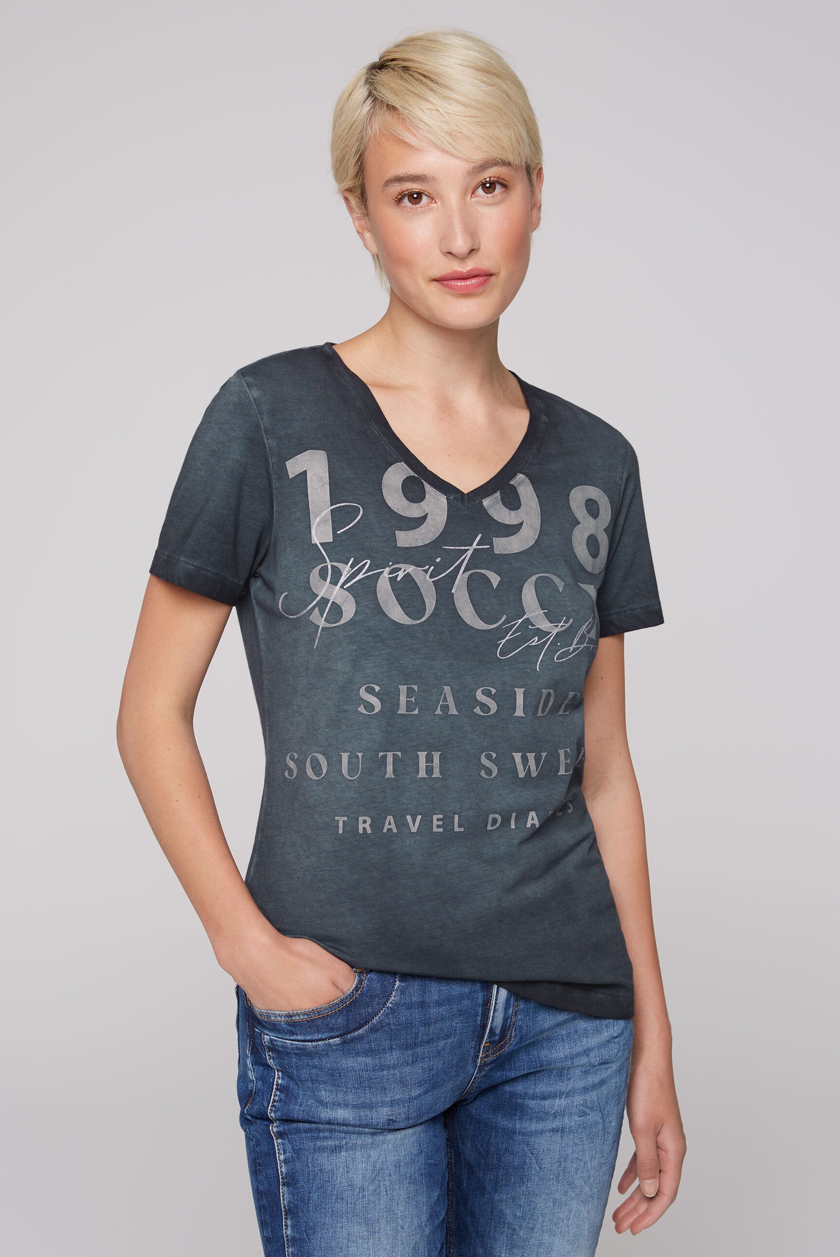 SOCCX V-Shirt mit Baumwolle