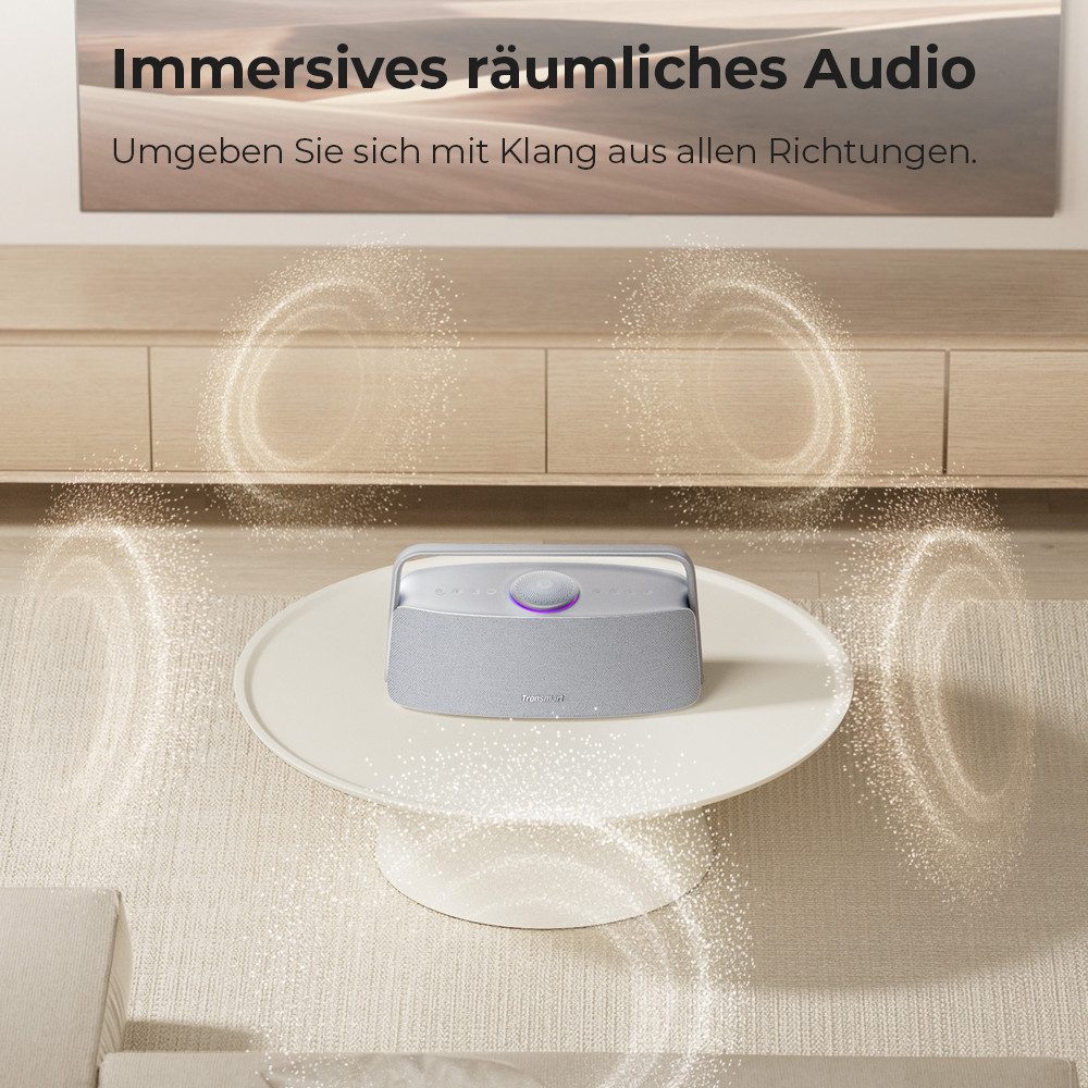 Tronsmart Fiitune X30 Tragbarer Bluetooth-Lautsprecher 80 W mit APP Home Speaker (A2DP/AVRCP, 80 W, Hi-Res-Audio mit LDAC-Audiocodec)