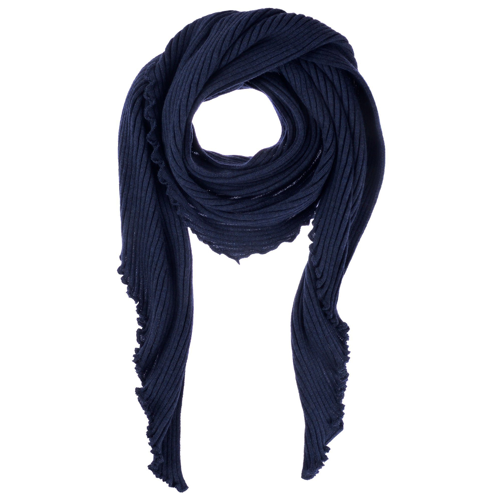 Eagle Products Modeschal Dreiecksschal aus 100% Lammwolle; Wollschal / Strickschal Rippenmuster, Made in Germany (Bavaria)