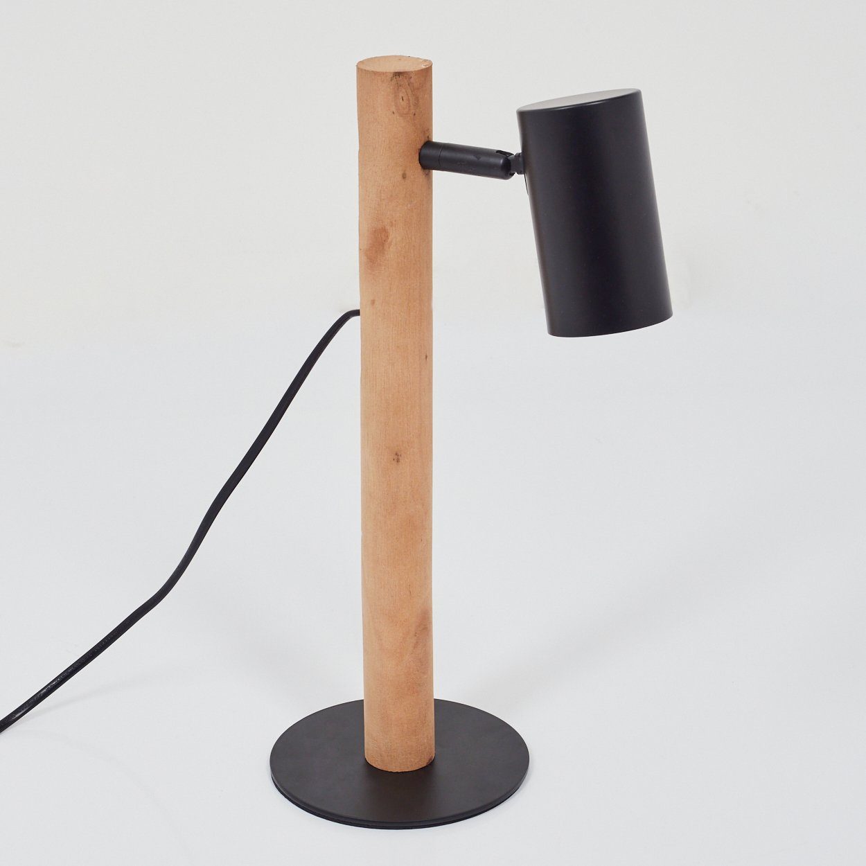 hofstein Leuchtmittel ohne »Fasano« Nachttischlampe Tischleuchte aus Schwarz/Natur, in Metall/Holz