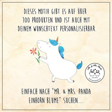 Mr. & Mrs. Panda Tragetasche Einhorn Blume - Schwarz - Geschenk, Pegasus, Heiratsantrag, Einhorn D (1-tlg), Design-Highlight