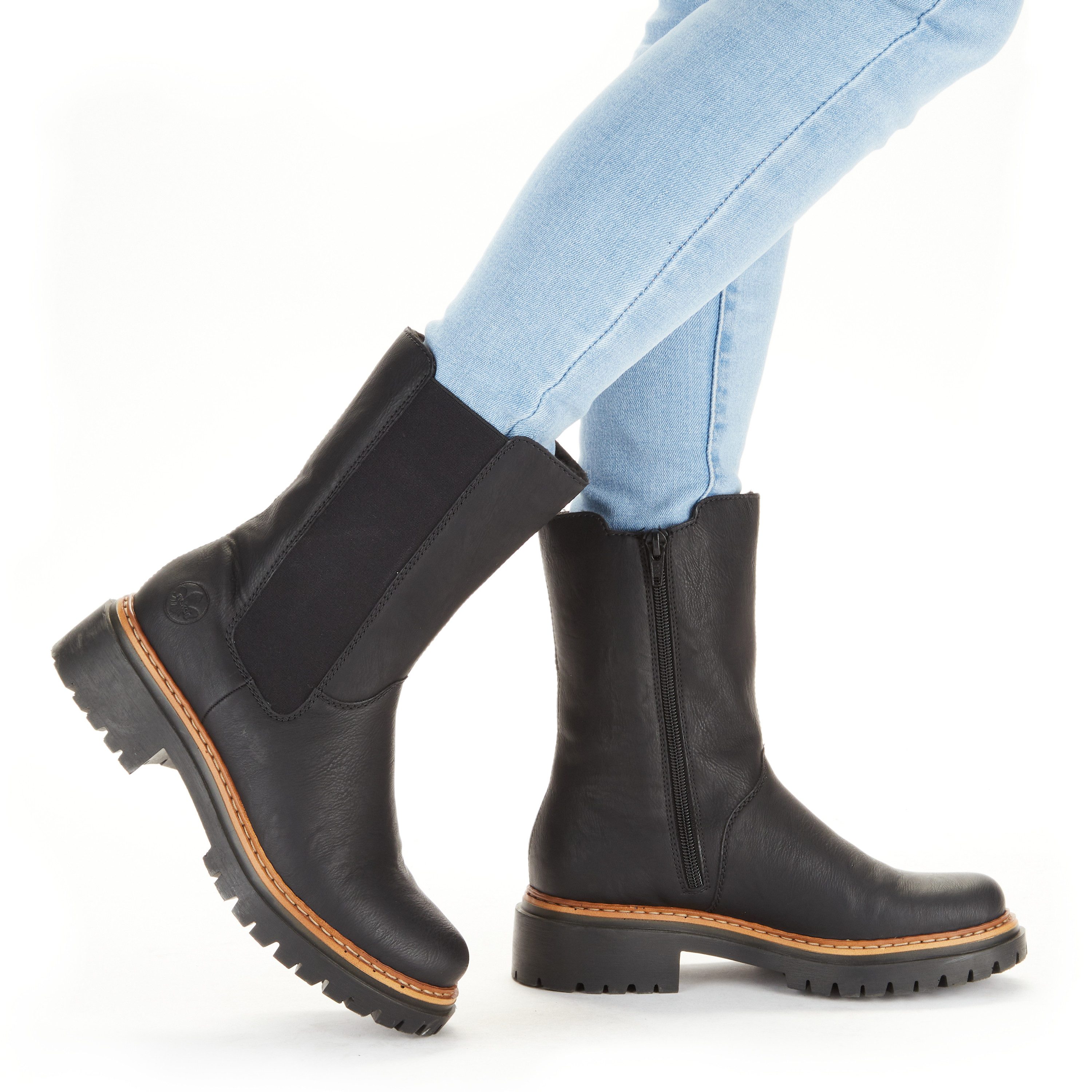 Rieker Chelseaboots Stiefelette, Boots mit breitem Stretch an der Seite