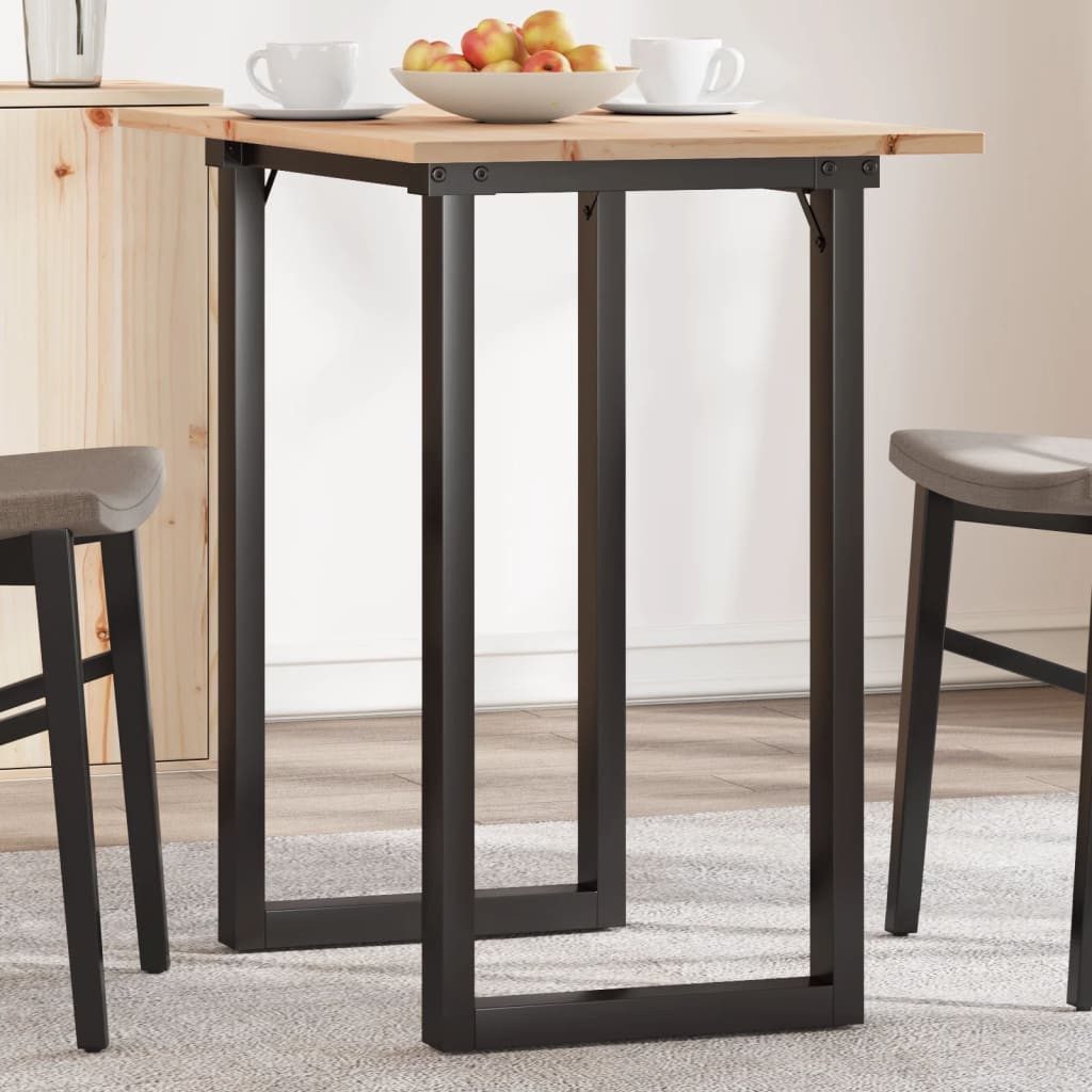 vidaXL Esstisch Esstisch O-Gestell 80x50x75,5 cm Massivholz Kiefer & Stahl (1-St)