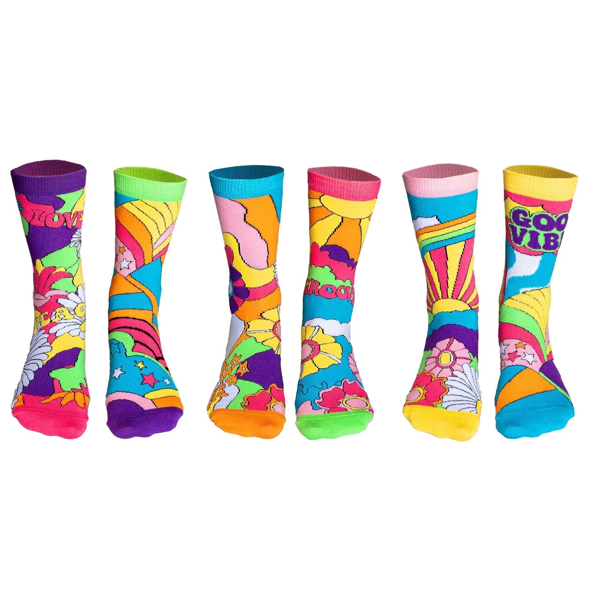 United Oddsocks Kurzsocken Damen Socken, 6 Socken - Mottomotive