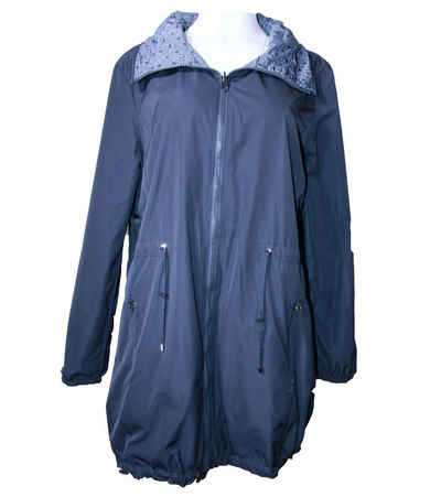 Wega Wendejacke »WEGA Wende-Mantel leichte Damen Übergangs-Jacke eine Seite mit Tupfenmuster, eine Seite Unifarben Freizeit-Jacke Dunkel-Blau«