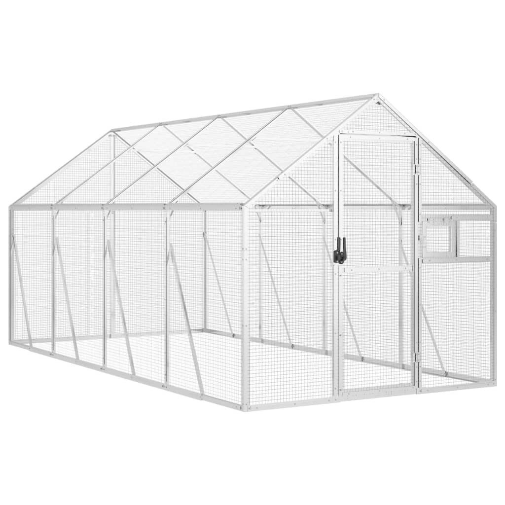 vidaXL Voliere 179 x 4 x 185 m Käfig Gehege Aussen Vogelkäfig Silbern 1,79x4x1,85 m A