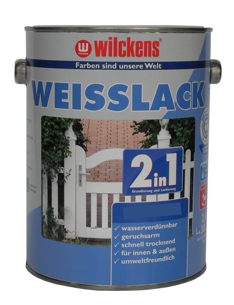 Wilckens Farben Liter Weißlack Glänzend Weisslack 2in1 2,5