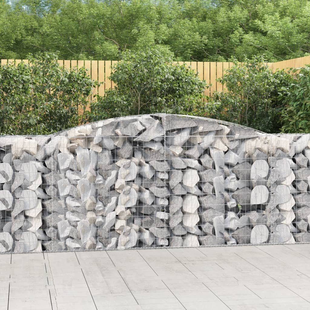vidaXL Blumentopf Gabione mit Hochbogen 400x50x100/120 cm Verzinktes Eisen (1 St)