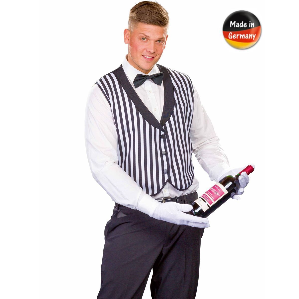 Festartikel Müller GmbH Kostüm Butler Weste Schwarz Weiß gestreift Barkeeper Панельная обшивка