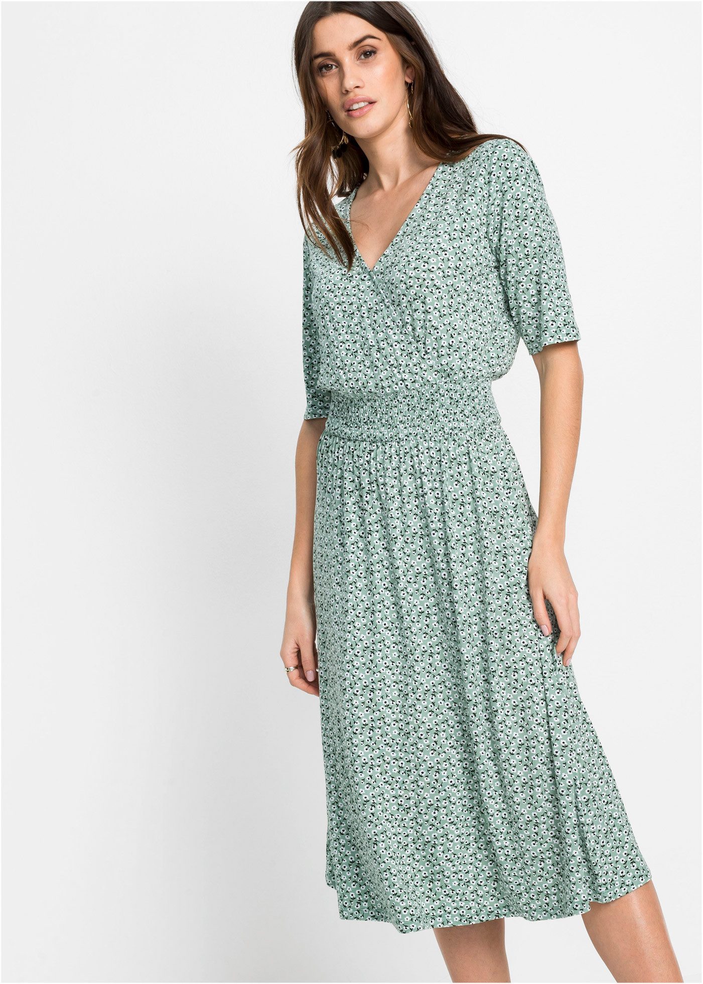 bonprix Jerseykleid für sommerliche Tage, aus Viskose und Elasthan, Kurzarm günstig online kaufen