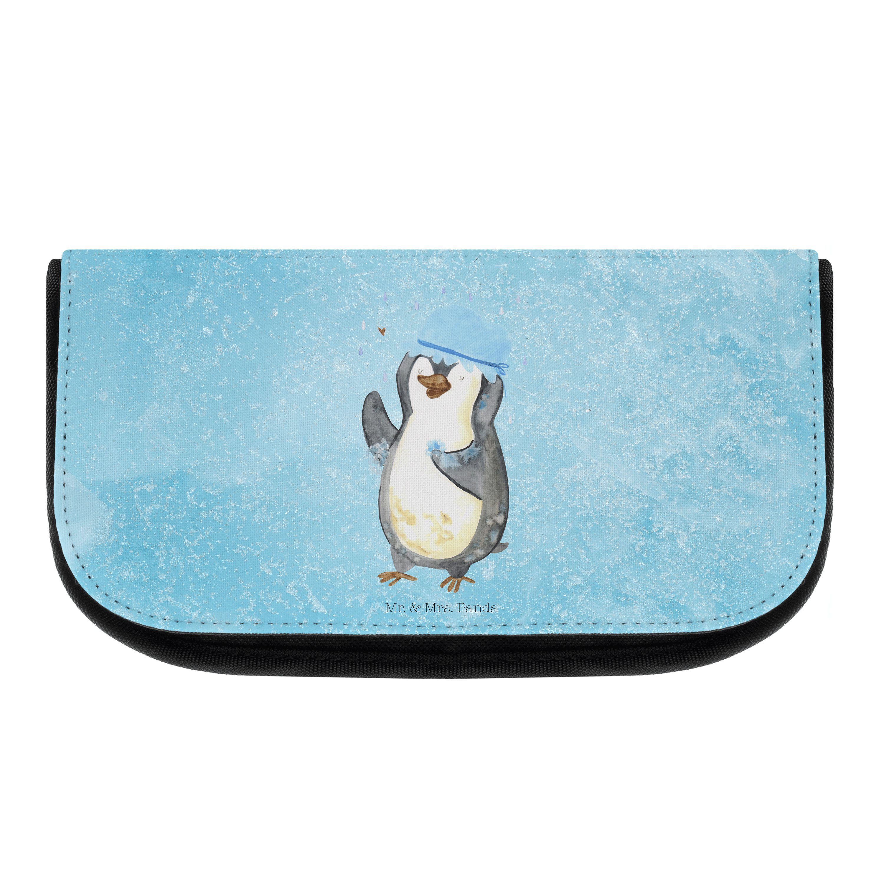 Mr. & Mrs. Dusche, Geschenk, Kulturtasche, Kosmetiktasche Pinguin Ta Panda - duscht (1-tlg) Eisblau - Make-Up
