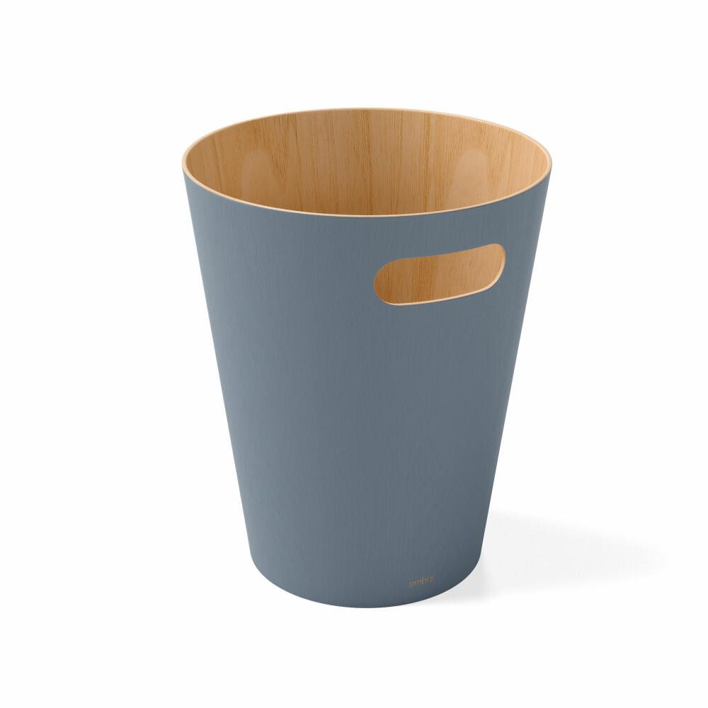 Umbra Papierkorb Woodrow Schieferblau, 7.5 L