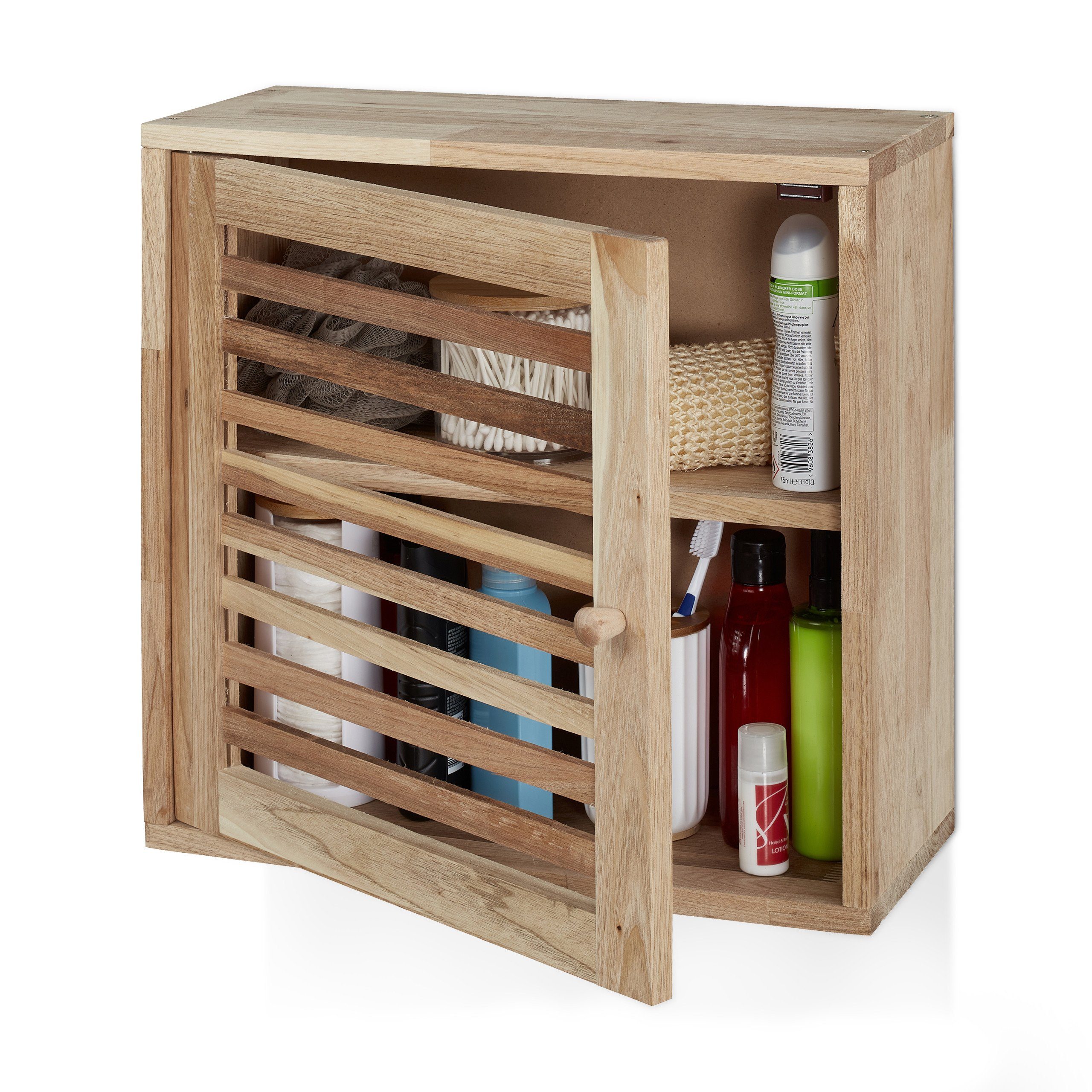 relaxdays Hängeschrank Schmaler Wandschrank aus Walnussholz günstig online kaufen