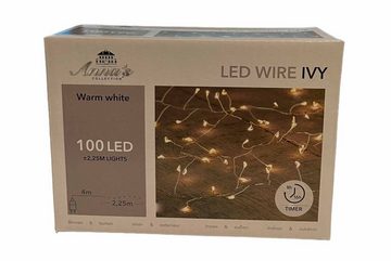 Coen Bakker Deco BV LED-Lichterkette LED Wire, Cluster Draht silber 2,25m 100 LED warmweiß Timer