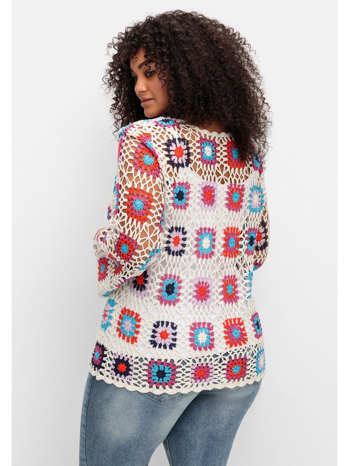 sheego by Joe Browns Strickpullover Große Größen im Crochet-Muster