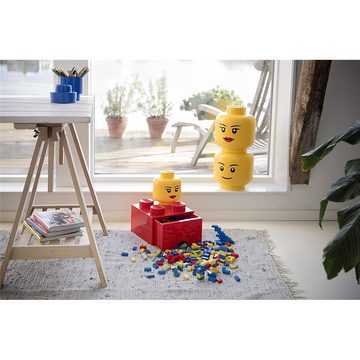 Room Copenhagen Aufbewahrungsbox LEGO® Aufbewahrungskopf Mädchen groß, 27,1 cm Höhe, Gelb, Legokopf-Form
