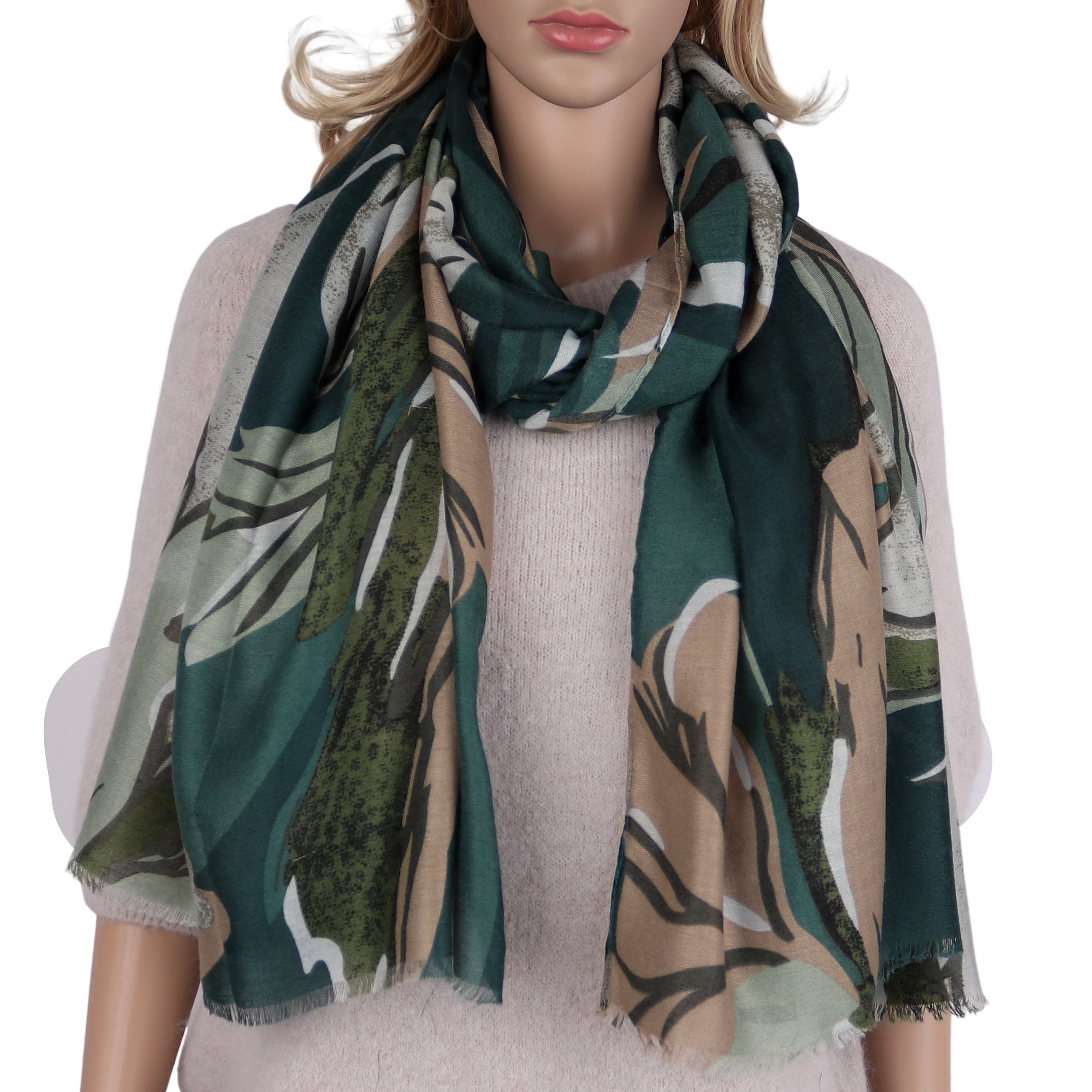 MIRROSI Modeschal Weich XXL ca.90x180cm Schal Blumen Muster, (Blumen Muster; ca.170 Gramm; Neue Kolletion Herbst/Winter 2025), Damen Halstuch ideal für Herbst und Winter oder Ganzesjahr