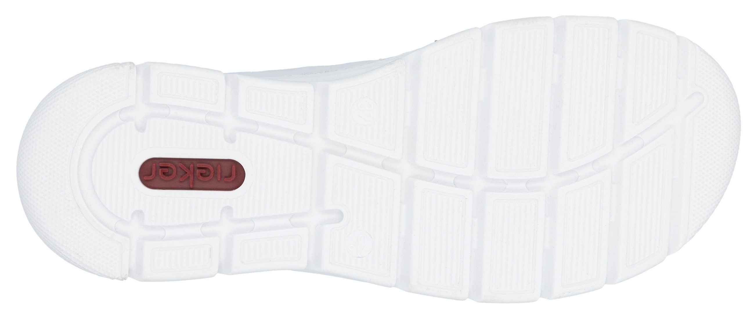 Rieker Slip-On Sneaker Slipper, Freizeitschuh mit kontrastfarbenen Besätzen