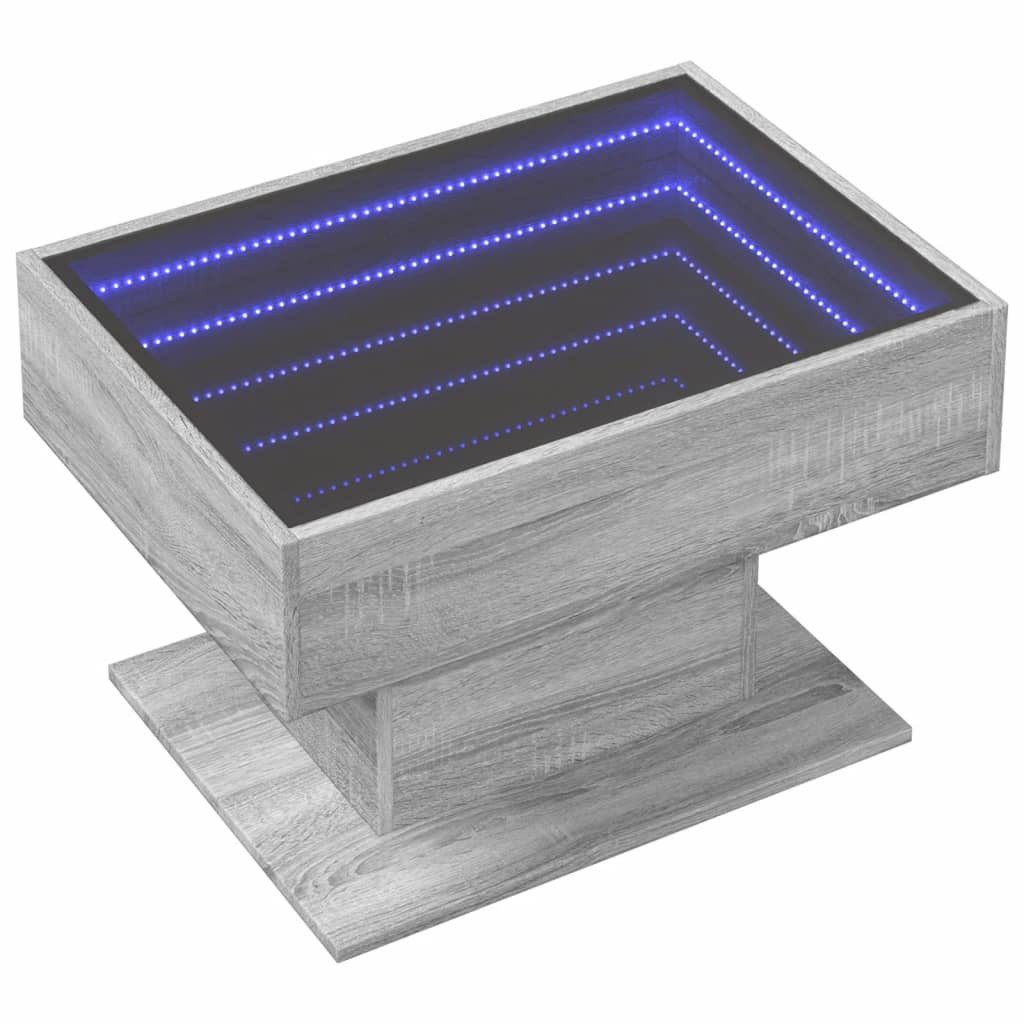 vidaXL Couchtisch LED-Couchtisch Grau Sonoma 70x50x45 günstig online kaufen