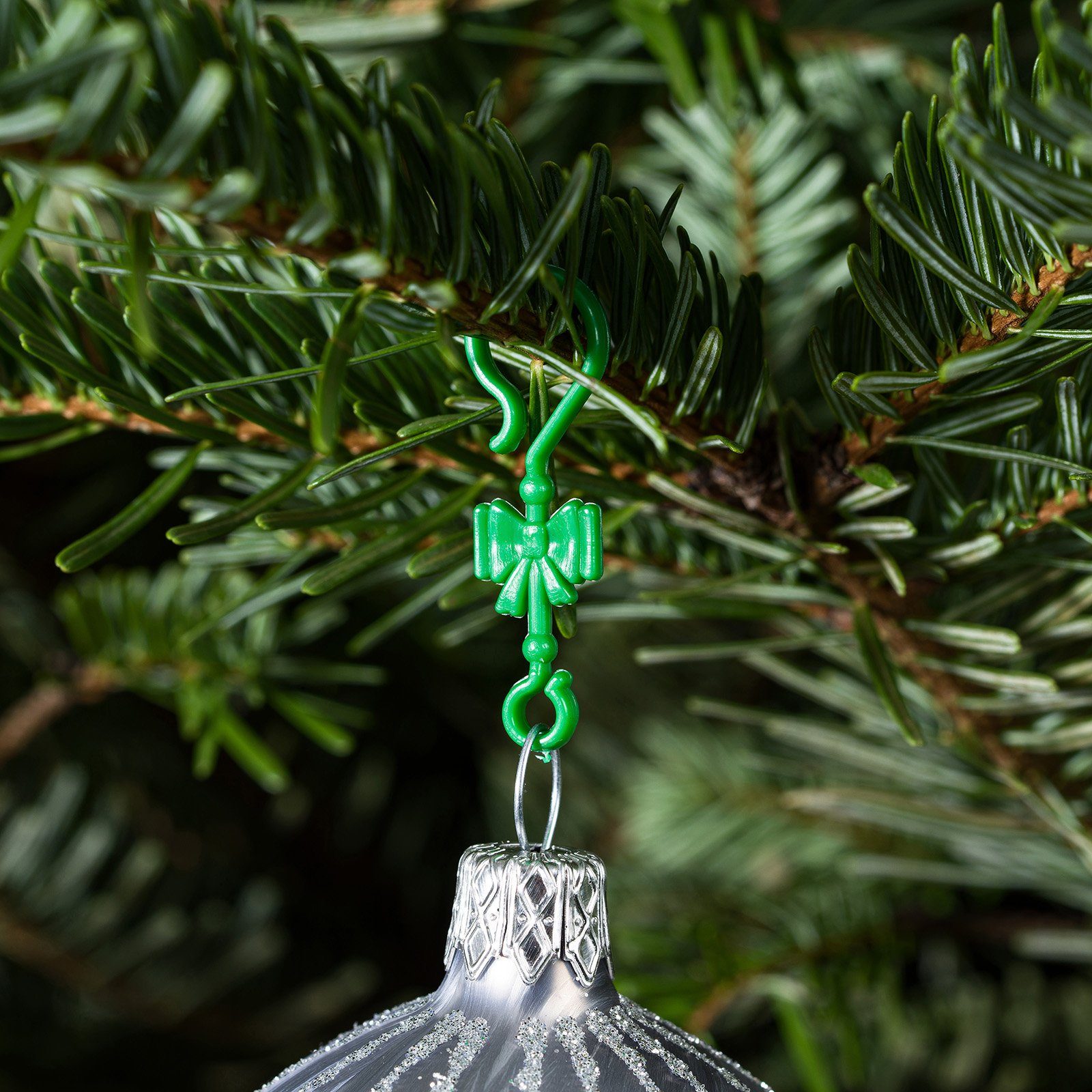 60 Schleife" Aufhänger Navidacio "Klassik Grüne Haken Weihnachtskugeln Weihnachtsbaumkugel Stück