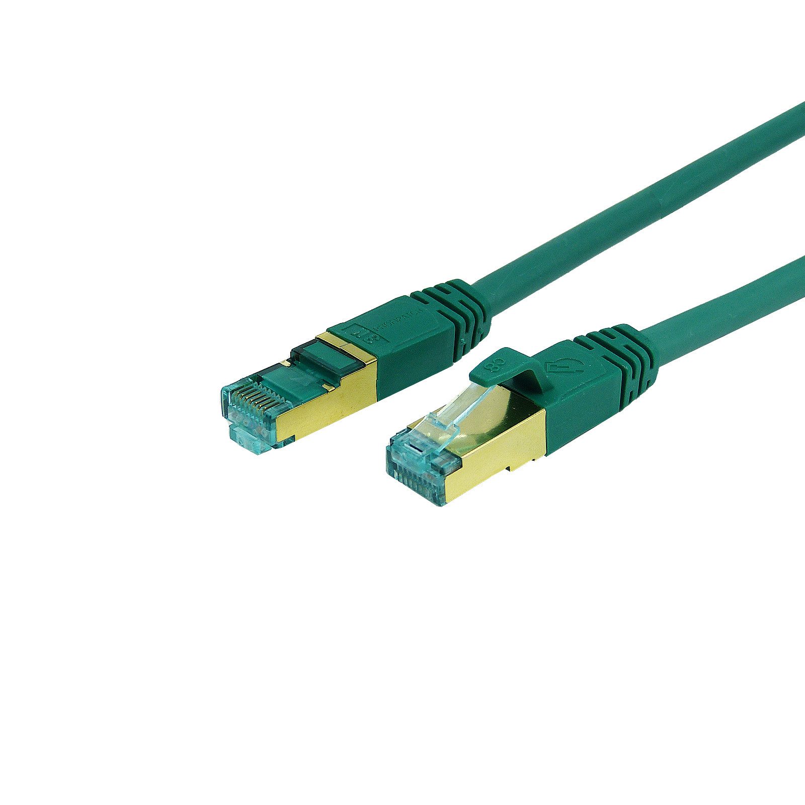 ProfiPatch Patchkabel Cat.8.1 S/FTP RJ45 TPE superflex PiMF LSZH 2000MHz 40GB LAN-Kabel, RJ45, (25 cm), vergoldet, halogenfrei, grün