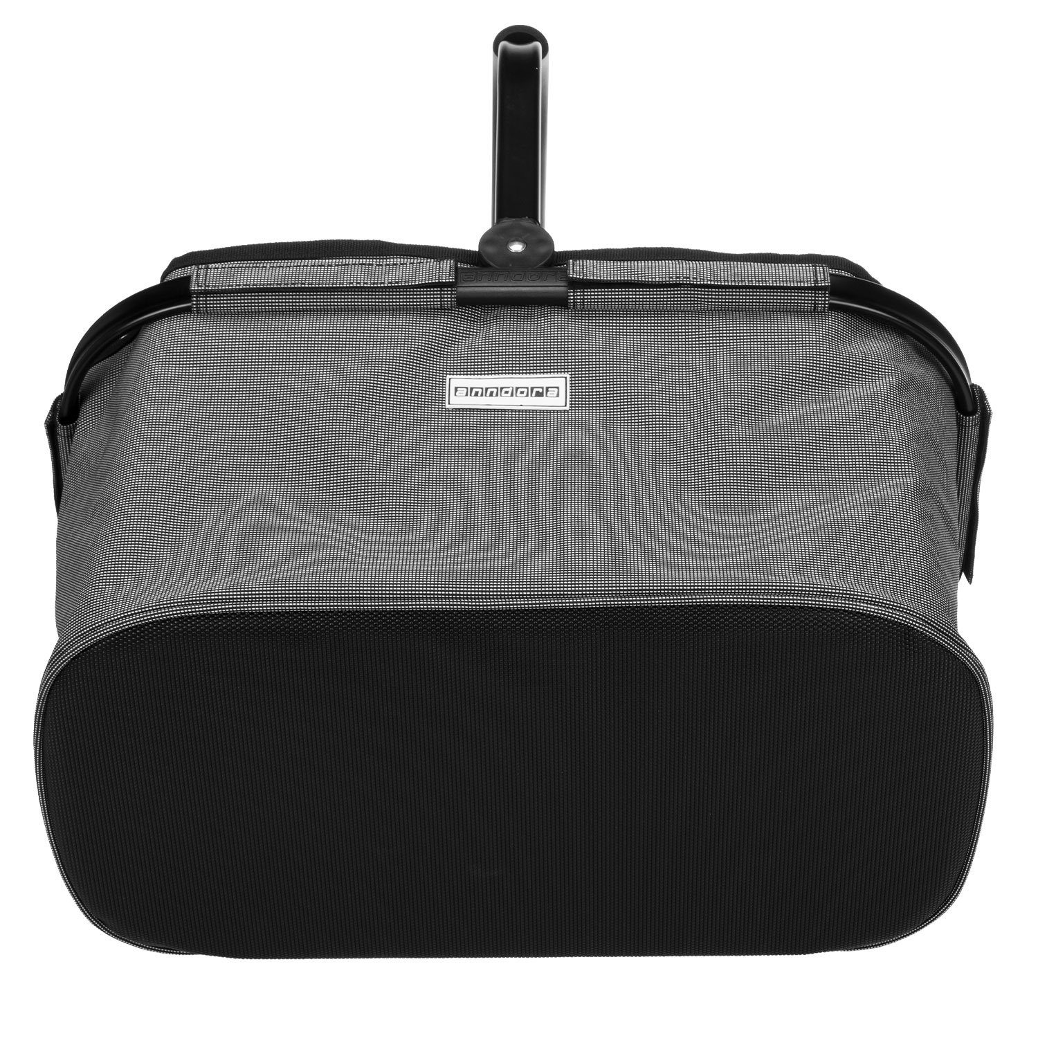 anndora Einkaufskorb mit stabilem Aluminiumrahmen, 22 l, Stoff durch Klettverschluss leicht abnehmbar zum Reinigen