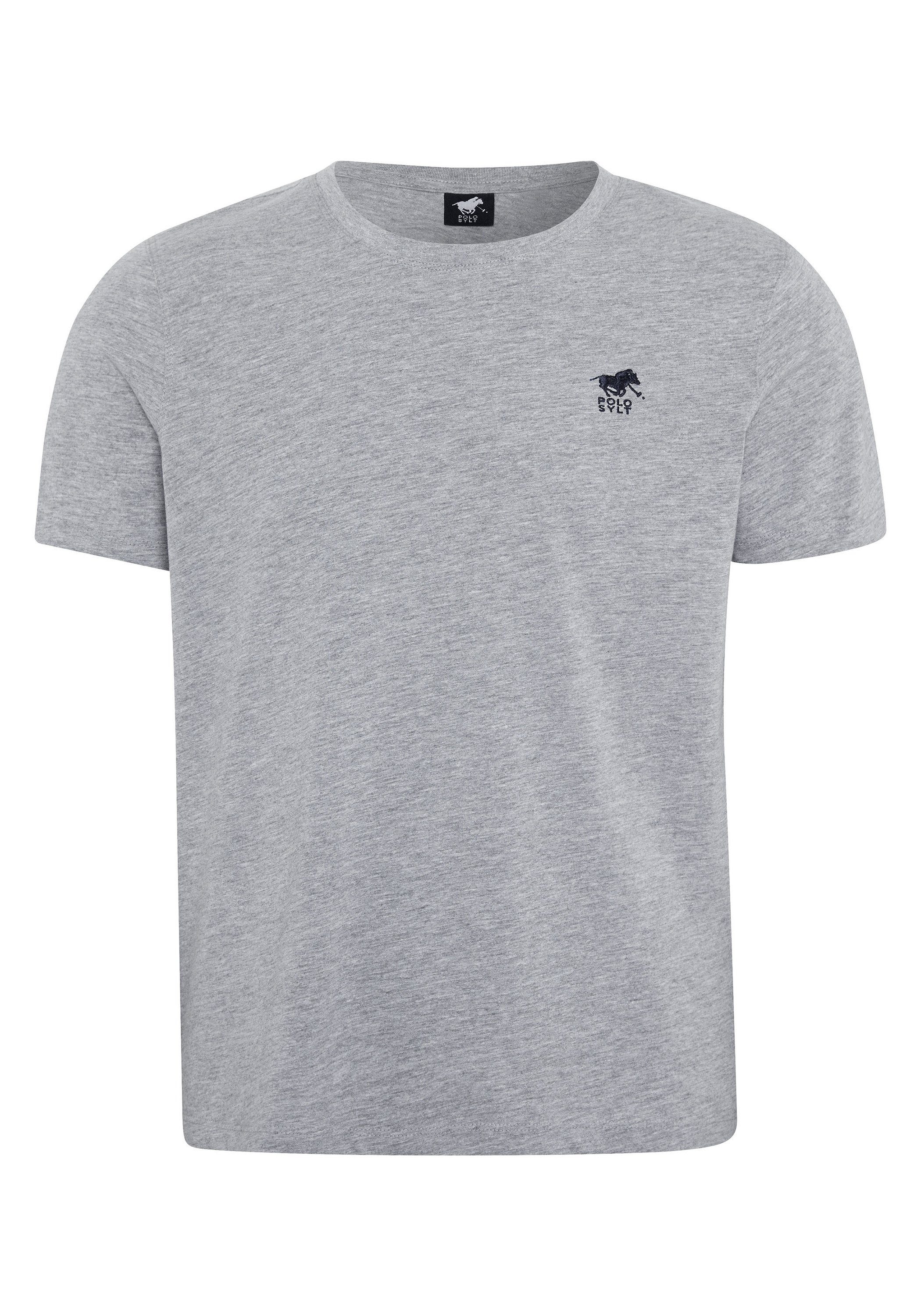 Polo Sylt T-Shirt mit gesticktem Logo-Symbol Neutr. Gray