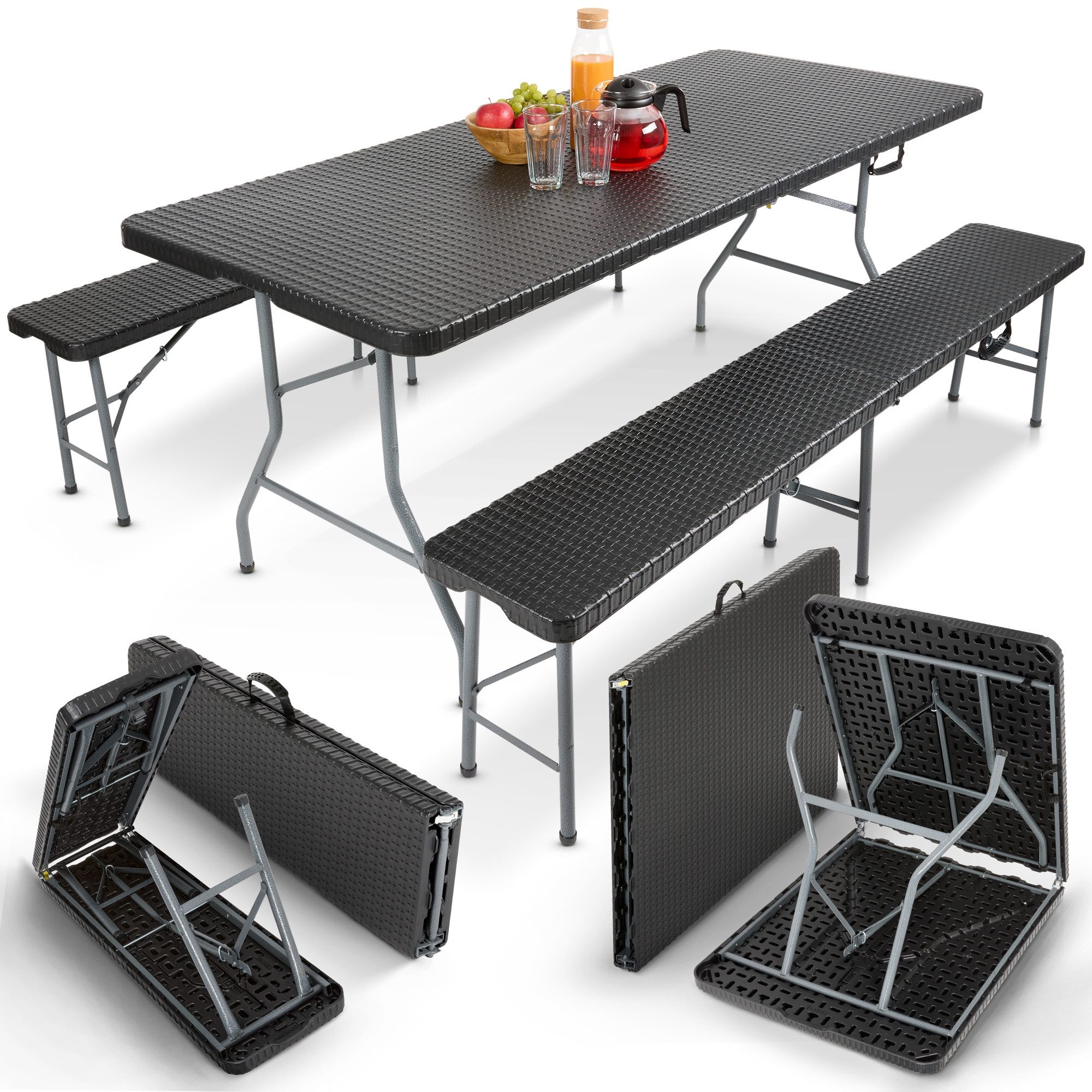 Arebos Bierzeltgarnitur Festzeltgarnitur, Biertisch Set, klappbar Campingti günstig online kaufen