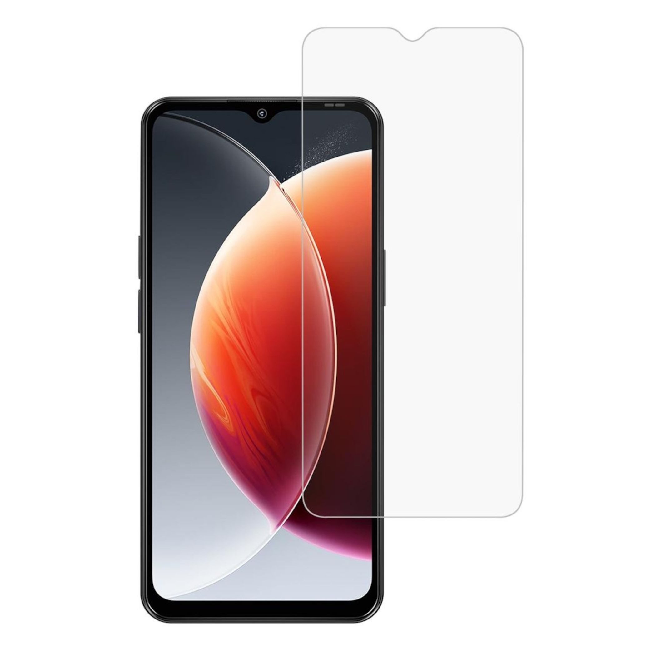 Wigento Handyhülle + Schutzglas für Blackview WAVE 7C Set TPU 9H Glas 2 in 1 Bundle 6,56 Zoll, Produktset TPU Hülle mit Hart Glas