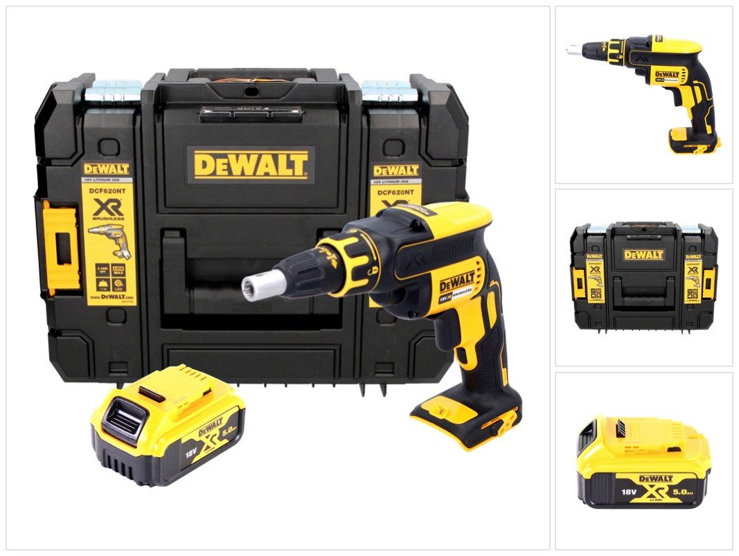 DeWalt Akku-Trockenbauschrauber DCF 620 NT Akku Trockenbauschrauber 18 V 30 Nm Brushless + 1x Akku 5