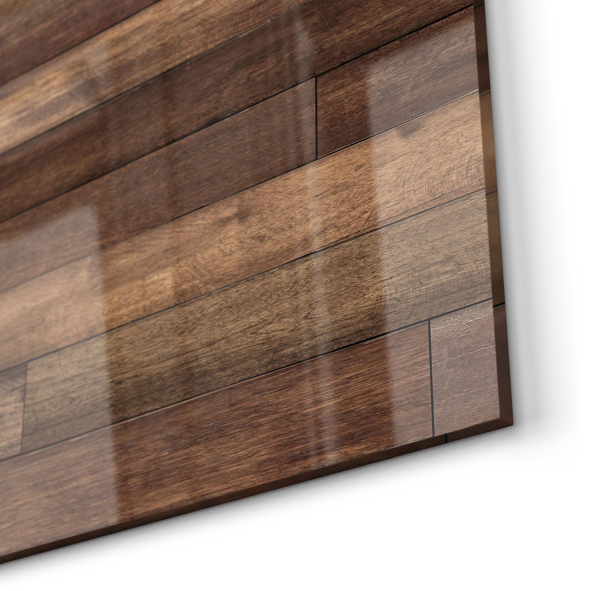 Glas Küchenrückwand auf Herdblende Holzboden', Badrückwand 'Blick Spritzschutz DEQORI